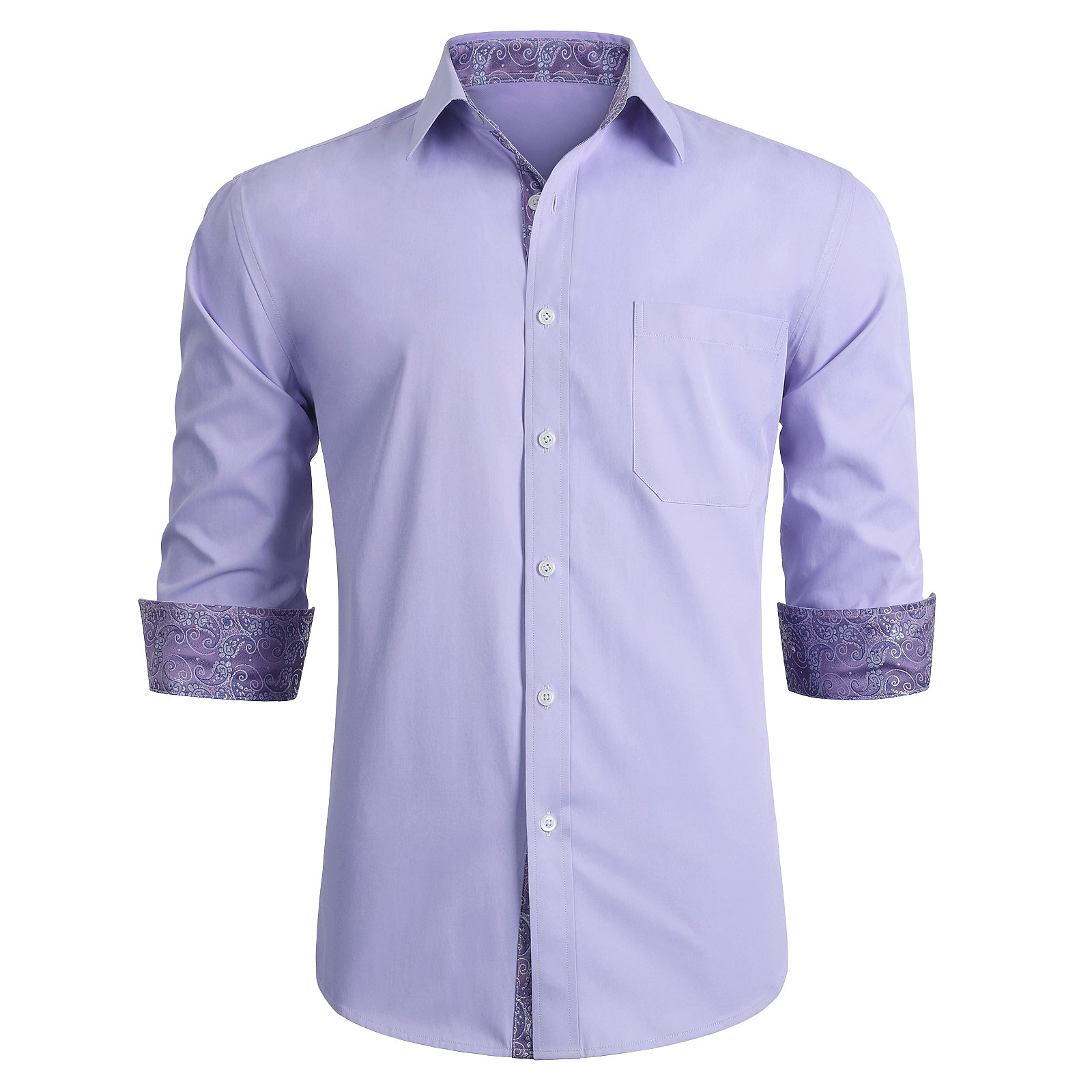fitted lace wedding dress Two-Tone Dress Shirt main image 1