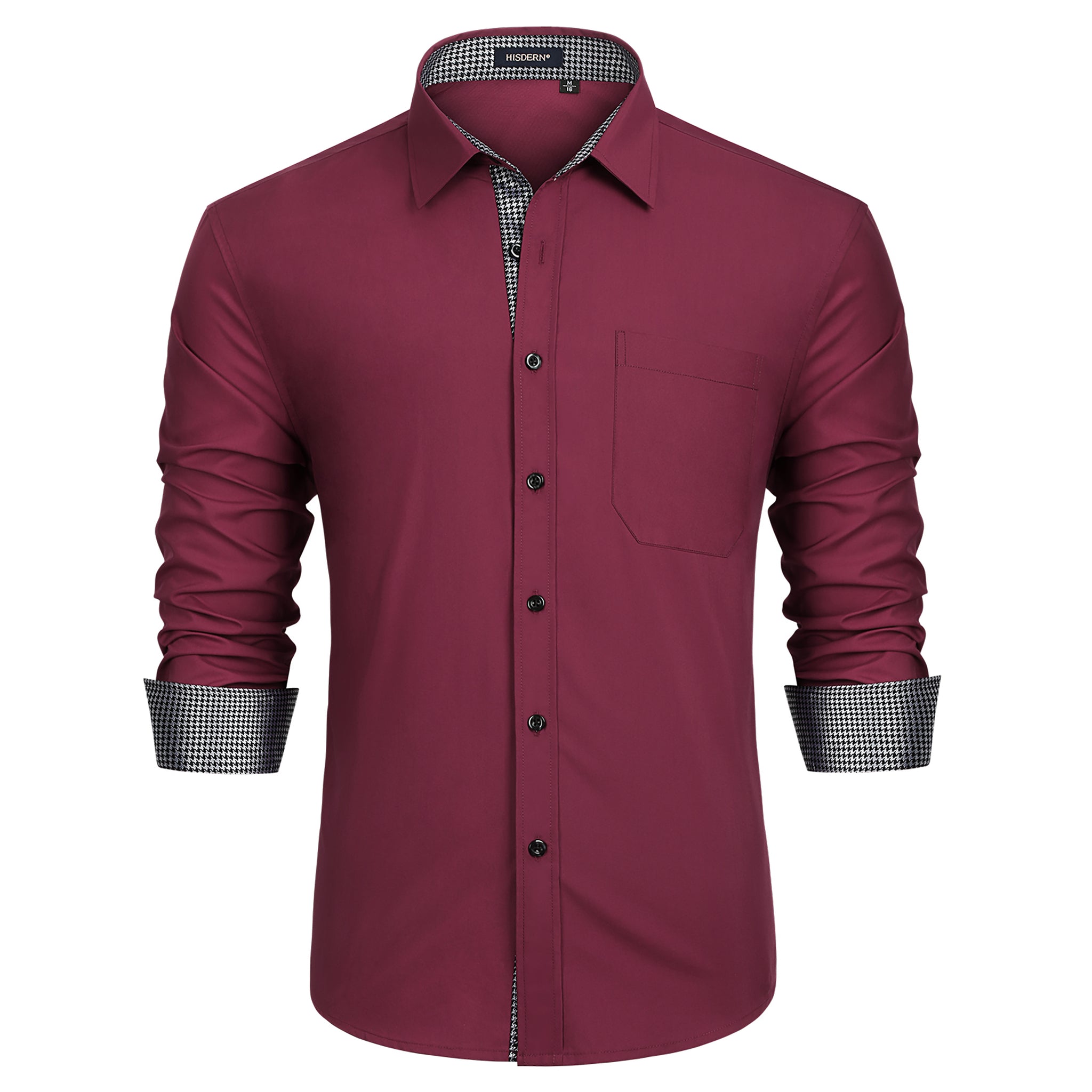 blue dress for baby girl Hisdern Men's Burgundy Splicing Dress Shirt for Office Wear XL