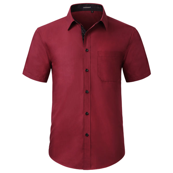 Men's Short Sleeve with Pocket - B1-RED 