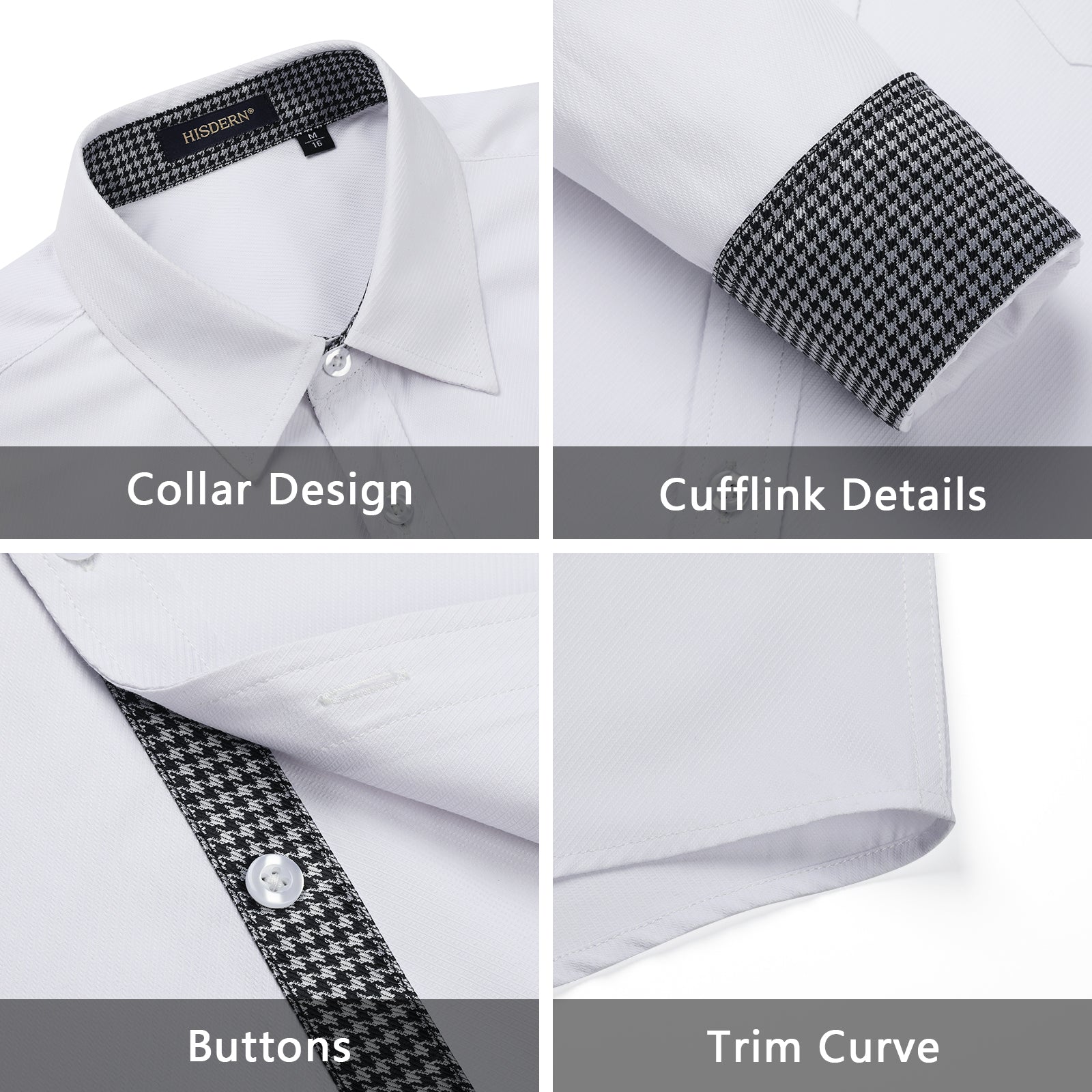Casual Formal Shirt with Pocket - WHITE/PLAID