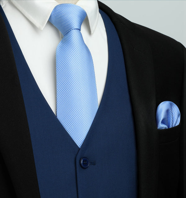 Solid 5pc Suit Vest Set - BLUE