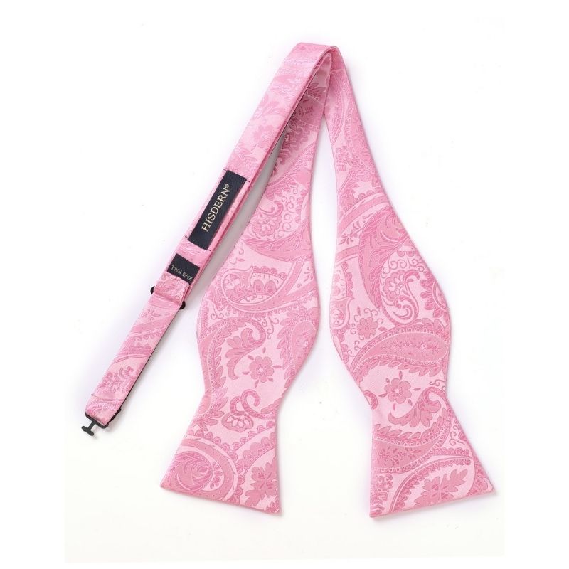 Floral Paisley Bow Tie & Pocket Square - 2-PINK