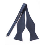 Solid Bow Tie & Pocket Square - 1-NAVY BLUE