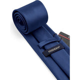 Solid Tie Handkerchief Set - 02 NAVY BLUE