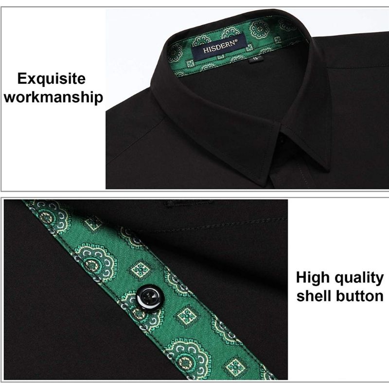 Casual Formal Shirt With Pocket Black Green