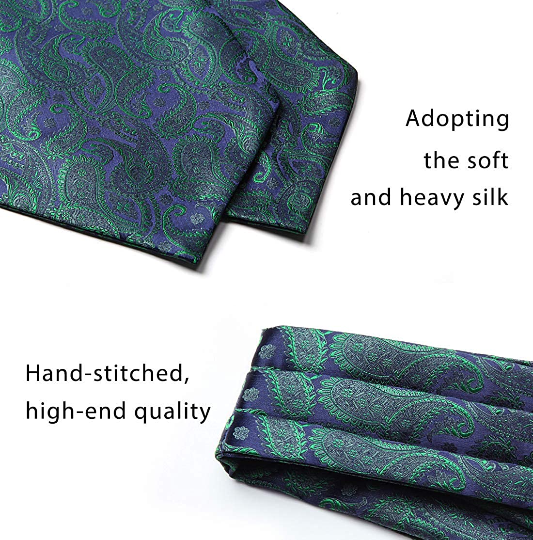Floral Paisley Ascot Cravat Scarf Green 4