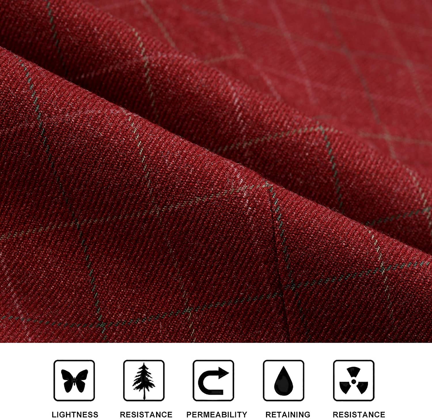 Plaid Slim Vest A Red