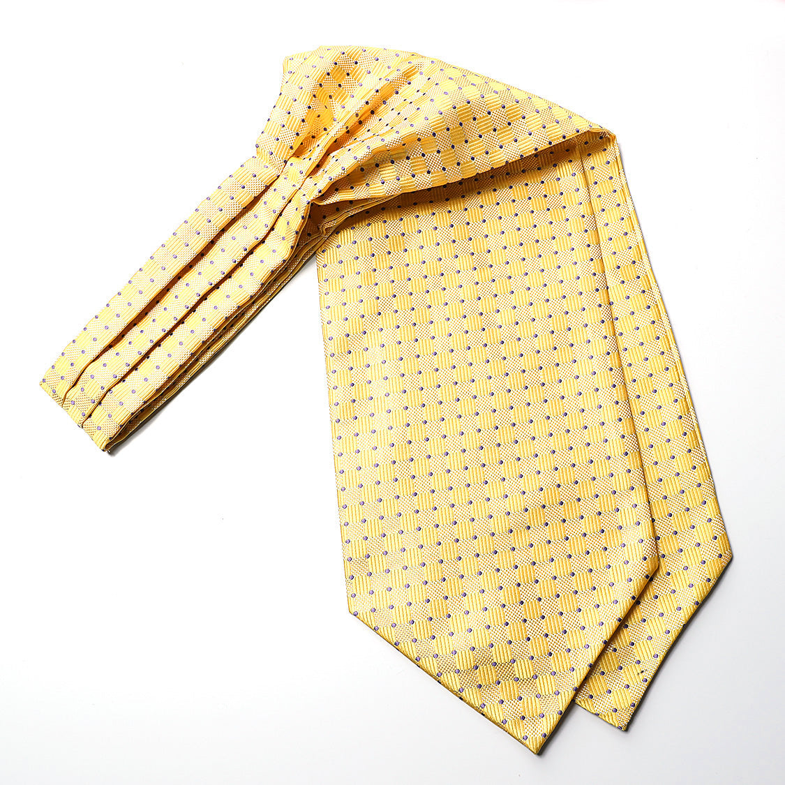 Floral Paisley Ascot Cravat Scarf - B-YELLOW POLKA DOT 01
