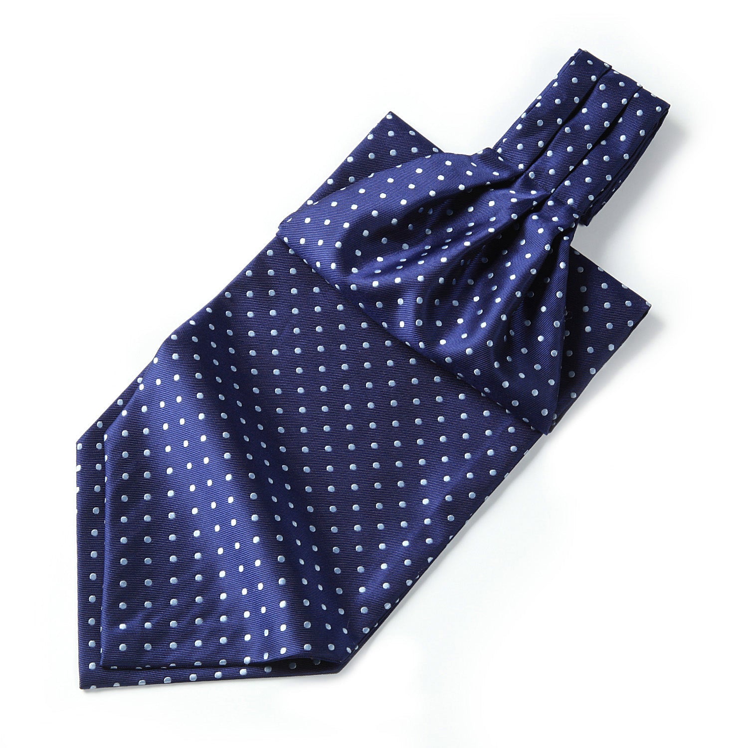 Floral Paisley Ascot Cravat Scarf - NAVY BLUE/SILVER