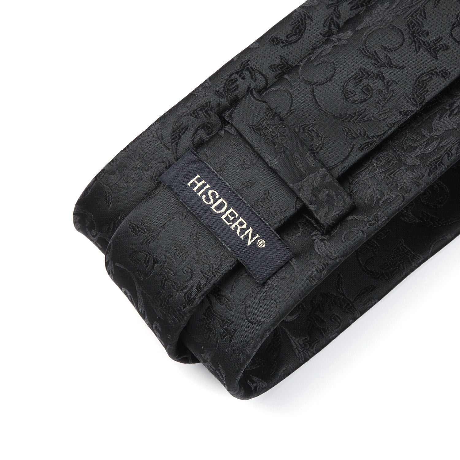 Solid Paisley Tie Handkerchief Set - BLACK 4