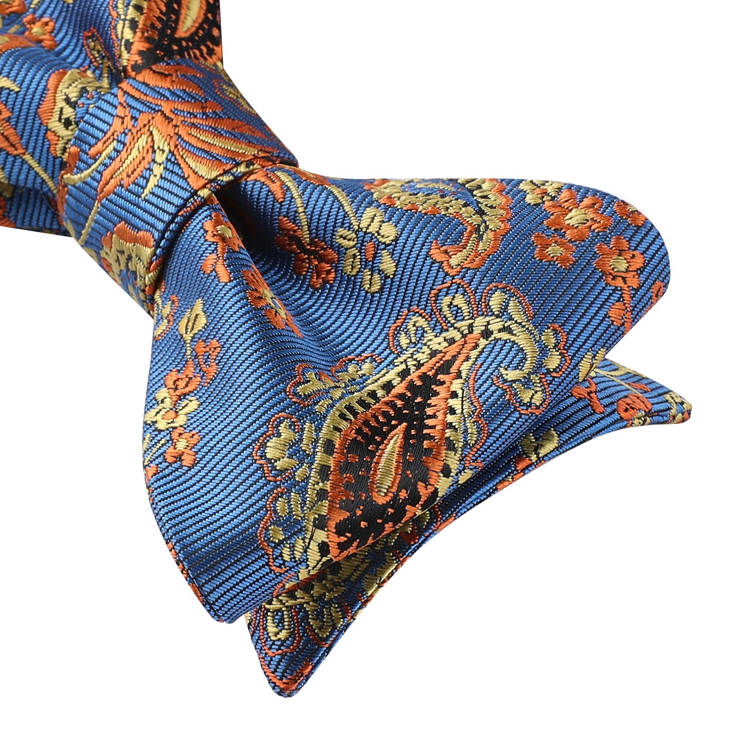 Paisley Bow Tie & Pocket Square - BLUE/GOLD