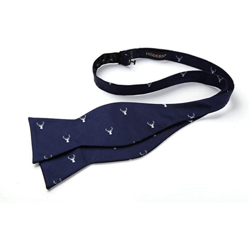 Fun Animal Bow Tie & Pocket Square - DEER/NAVY