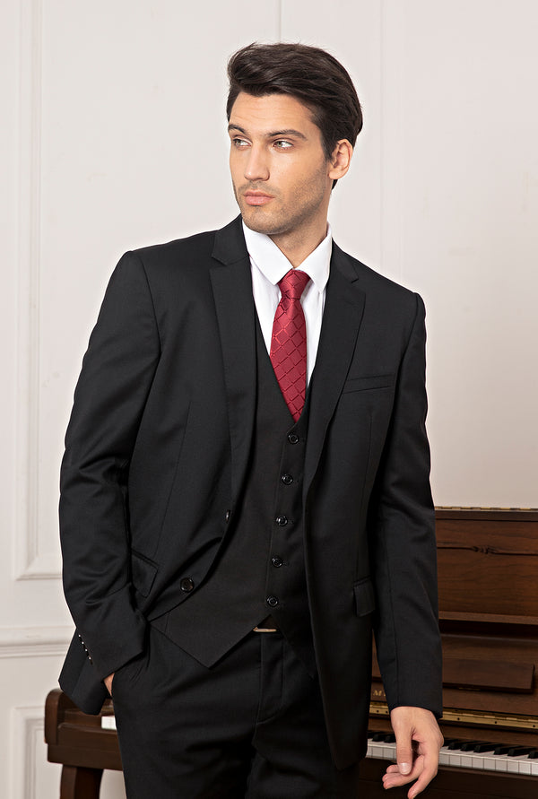 Hisdern Black Satin Graduation Vest - Formal Academic Wear for Graduates