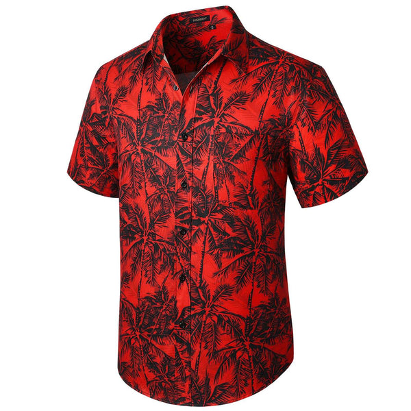 Hawaiian Tropical Shirts with Pocket - G-RED