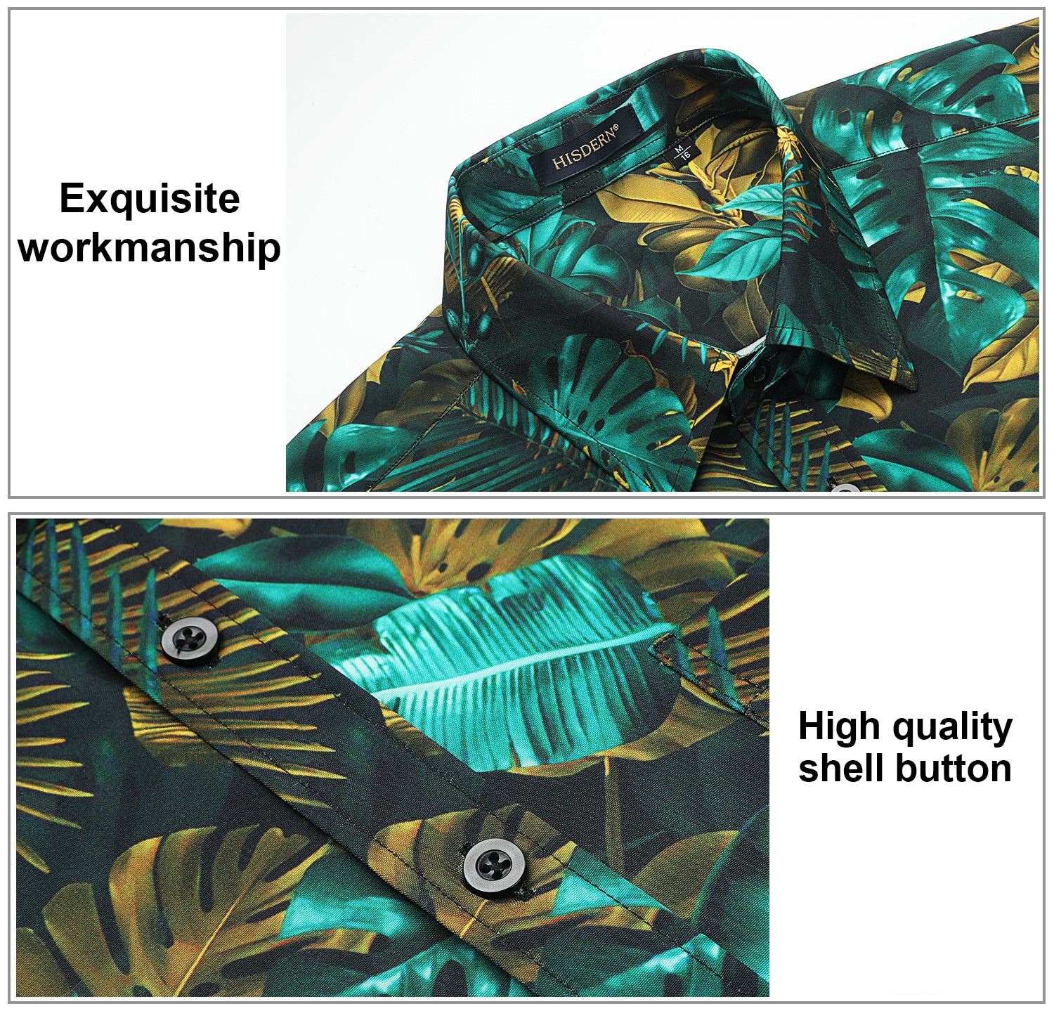 Hawaiian Tropical Shirts with Pocket - Y1- GREEN 2