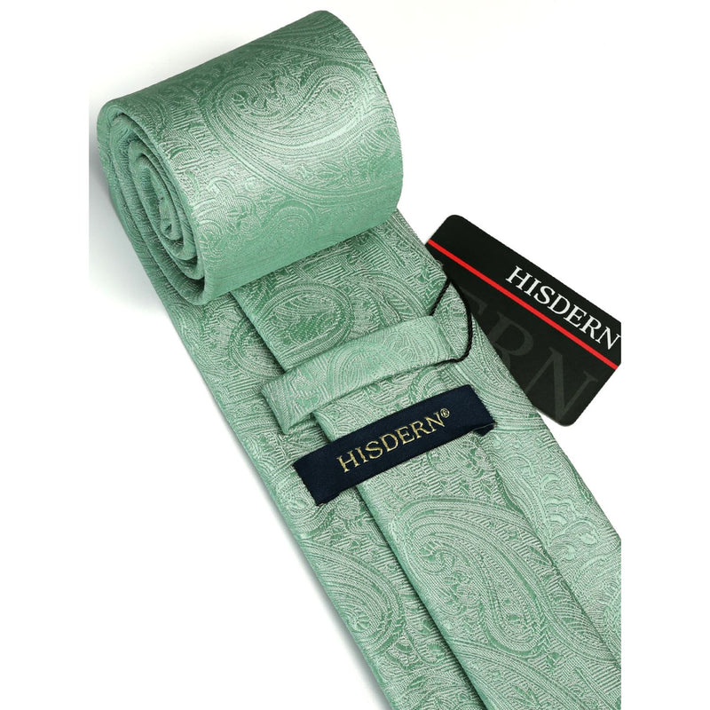 Paisley Tie Handkerchief Set - E7-SAGE GREEN 