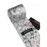 Floral Tie Handkerchief Set - B-GRAY/PINK 