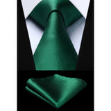 Stripe Tie Handkerchief Set - 12-GREEN 