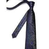 Paisley Tie Handkerchief Cufflinks - NAVY BLUE-3 