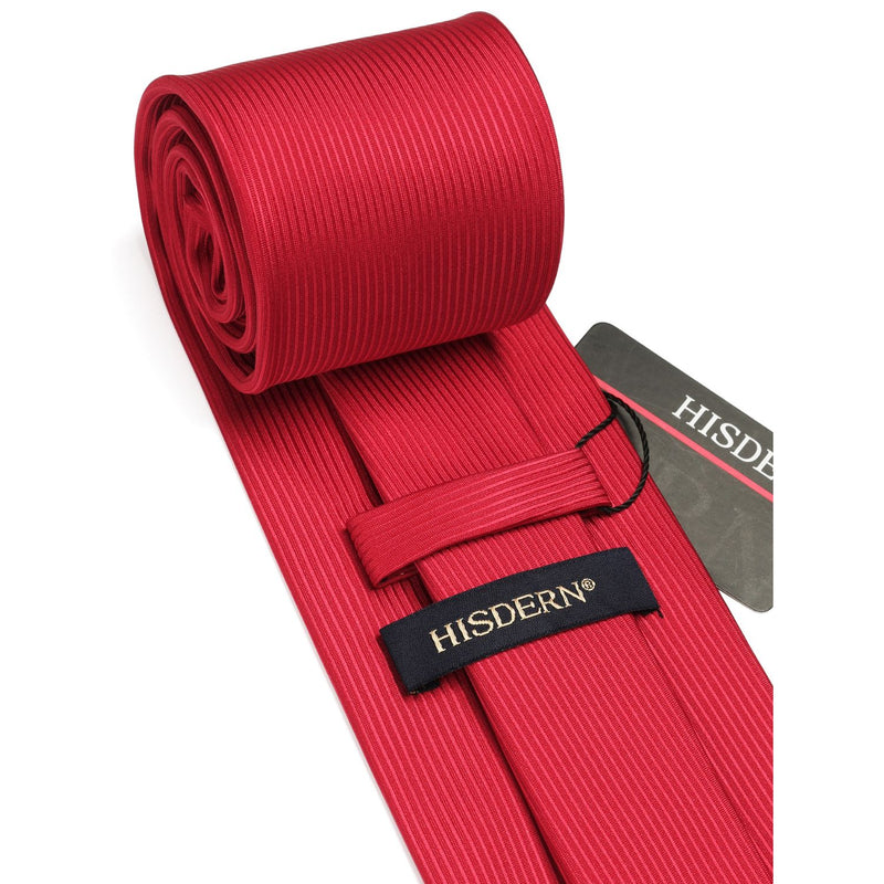 Solid Tie Handkerchief Set - 2-RED 