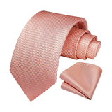 Houndstooth Tie Handkerchief Set - Z-BLUSH PINK 