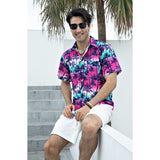 Hawaiian Tropical Shirts with Pocket - Z2-HOT PINK
