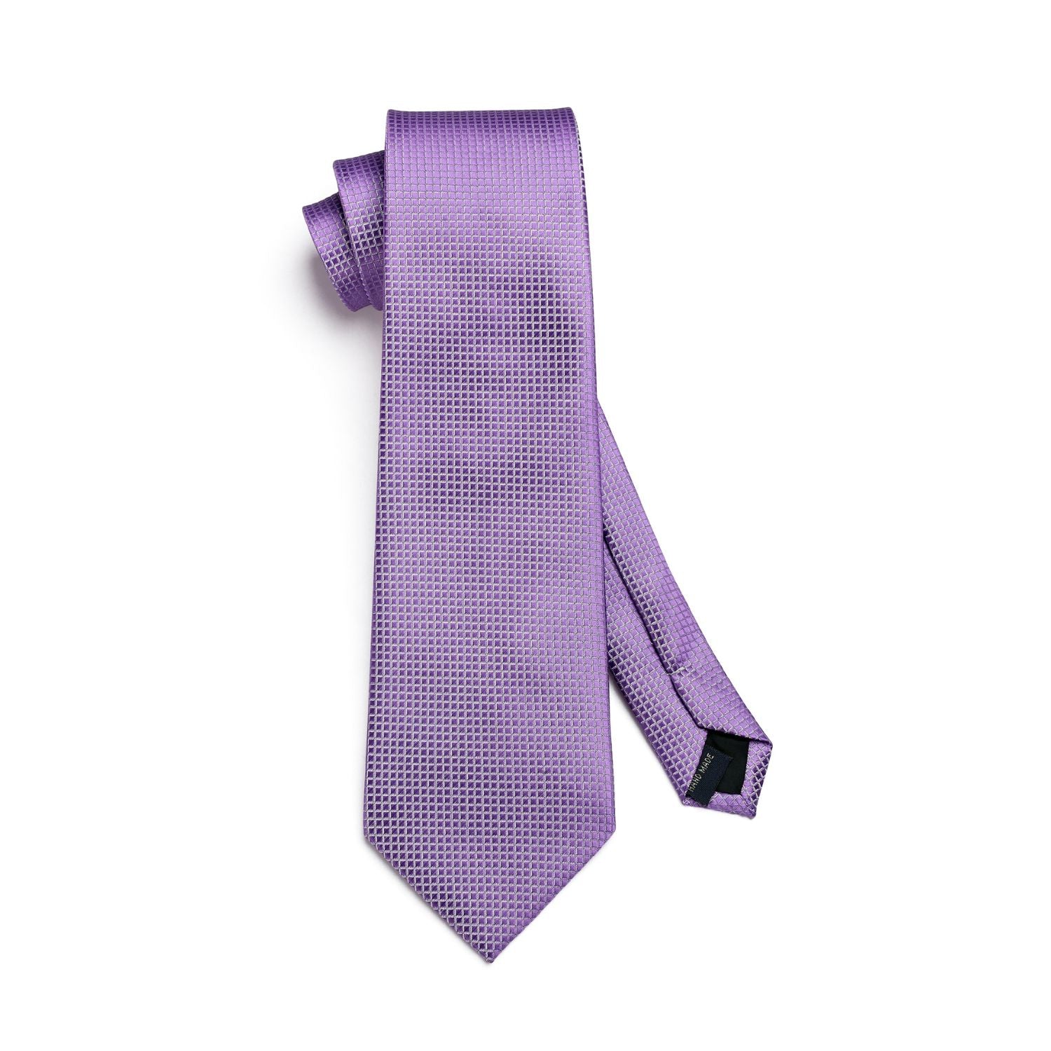 Plaid Tie Handkerchief Set - PURPLE-2