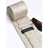 Paisley Tie Handkerchief Set - 03A-CHAMPAGNE