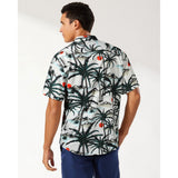 Hawaiian Tropical Shirts with Pocket - Z01- WHITE/GREEN 