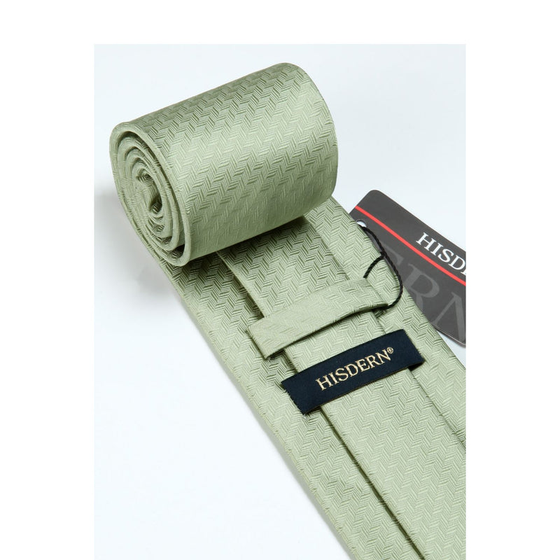 Houndstooth Tie Handkerchief Set - A-01 SAGE GREEN