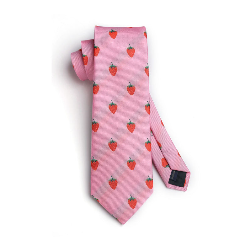 Strawberry Tie Handkerchief Set - PINK 