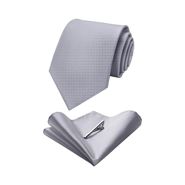 Solid Tie Handkerchief Clip - GREY 
