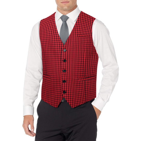Plaid Slim Vest - B9-RED 