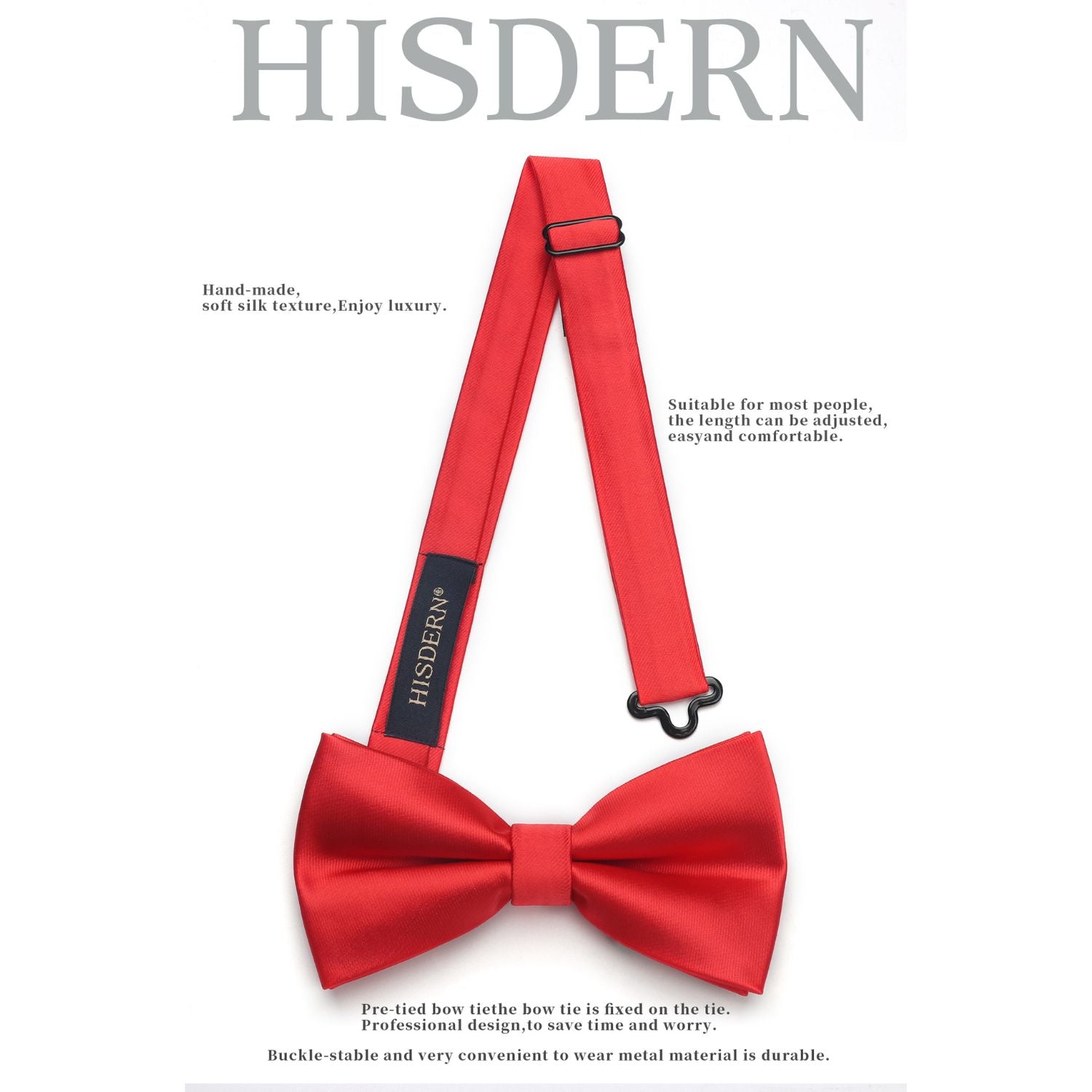 Solid Pre-Tied Bow Tie - RED
