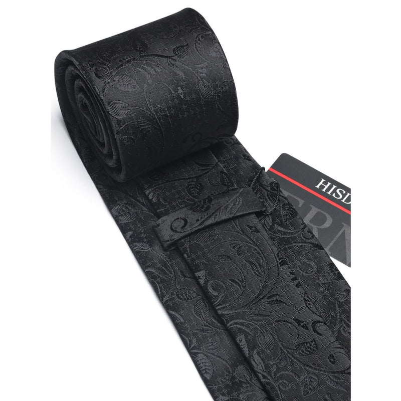 Paisley Tie Handkerchief Set - 03A-BLACK