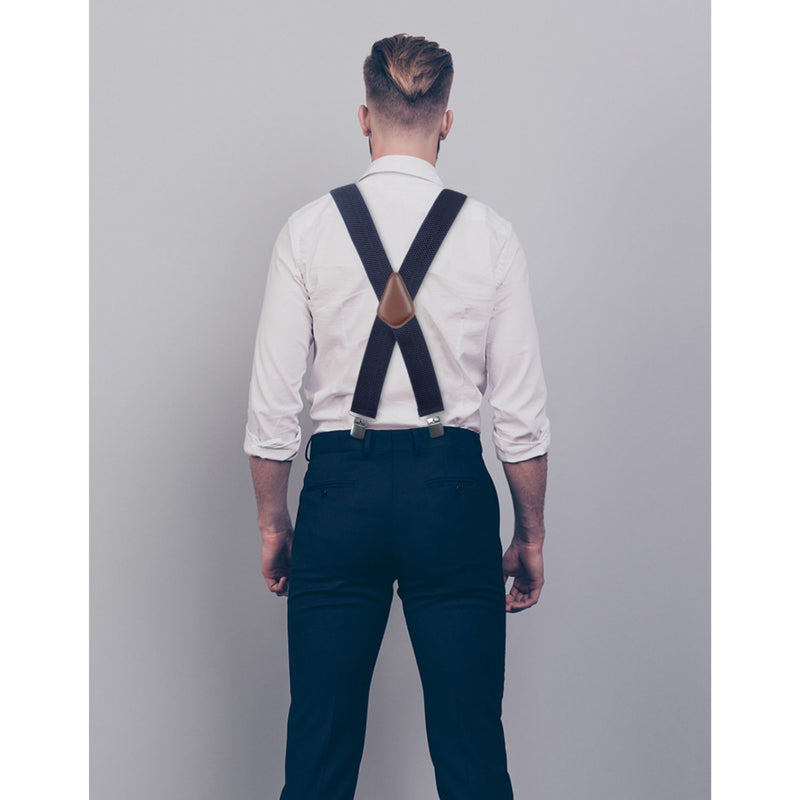 Thick Trouser 2 inch Adjustable Suspender - NAVY BLUE-2 