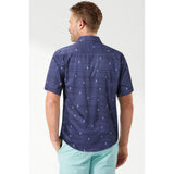 Hawaiian Tropical Shirts with Pocket - B-01 NAVY BLUE 