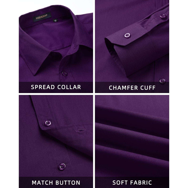 Casual Formal Shirt with Pocket - PURPLE