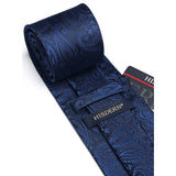 Paisley Tie Handkerchief Set - 03A-NAVY BLUE2