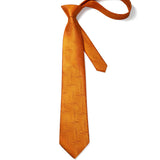 Houndstooth Tie Handkerchief Set - D-04 ORANGE 