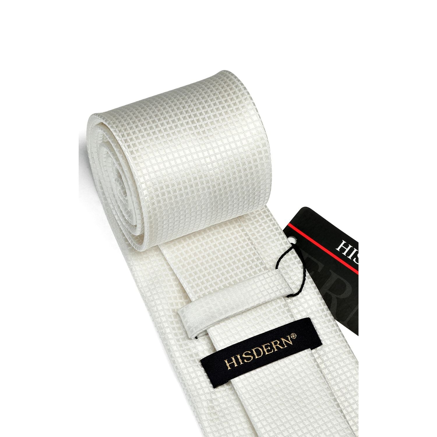 Plaid Tie Handkerchief Set - BEIGE-2