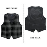 Plaid Slim Vest - A2-BLACK/WHITE 