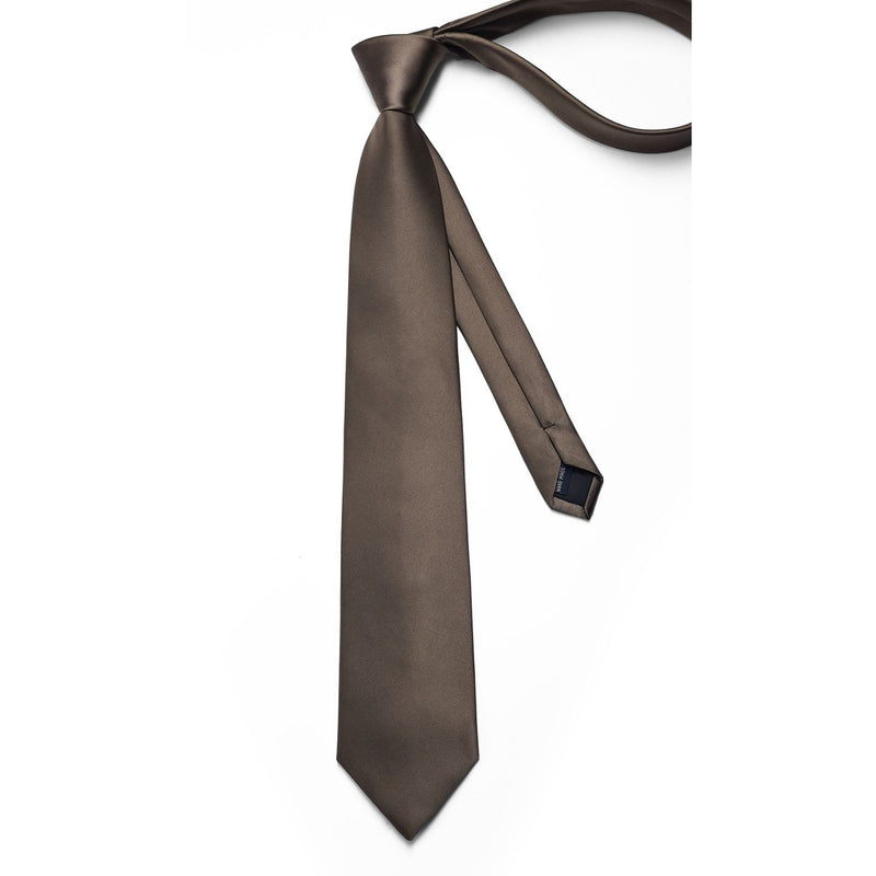 Solid Tie Handkerchief Cufflinks - K1-BROWN 