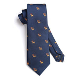 Lion Tie Handkerchief Set - NAVY BLUE-4 