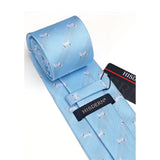 Bulldog Tie Handkerchief Set - BABY BLUE 