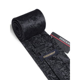 Paisley Tie Handkerchief Set - A26-BLACK 