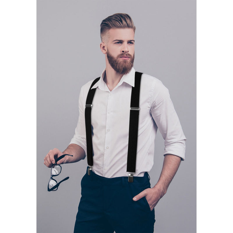 Thick Trouser 2 inch Adjustable Suspender - BLACK-2 