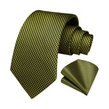 Houndstooth Tie Handkerchief Set - SAGE GREEN 