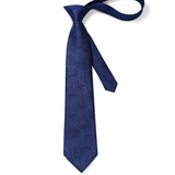 Houndstooth Tie Handkerchief Set - A-13 NAVY BLUE 