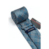 Plaid Tie Handkerchief Set - BLUE 
